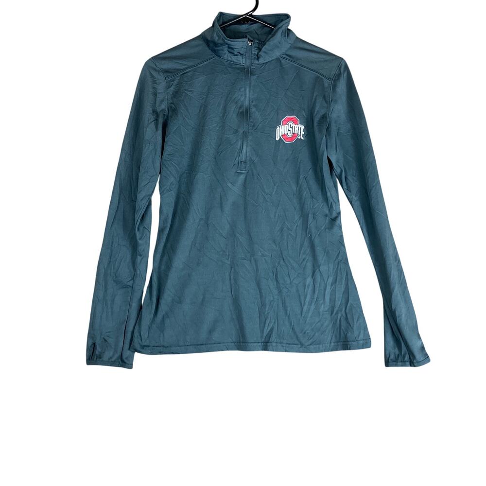 Ohio State Authentic Apparel Womens Sweatshirt Gray 1/4 Zip University Small